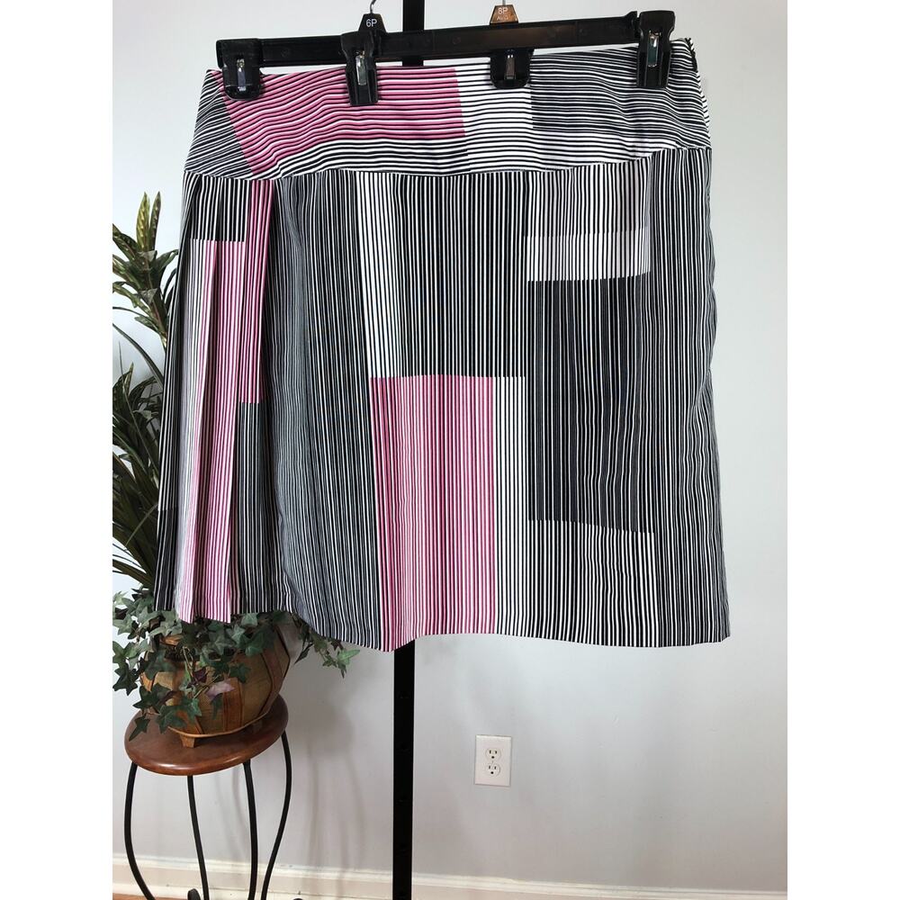 Worthington Mini Skirt Women's Size 18 Multi Striped Side Zip Holiday Party